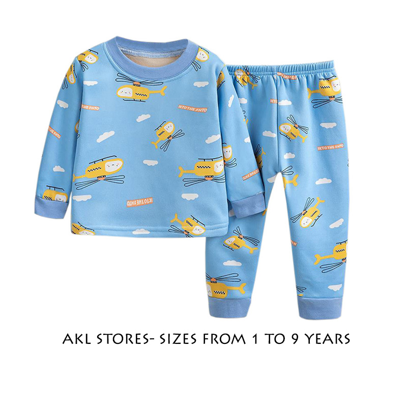 Fleece Cotton Pjs Helicopter