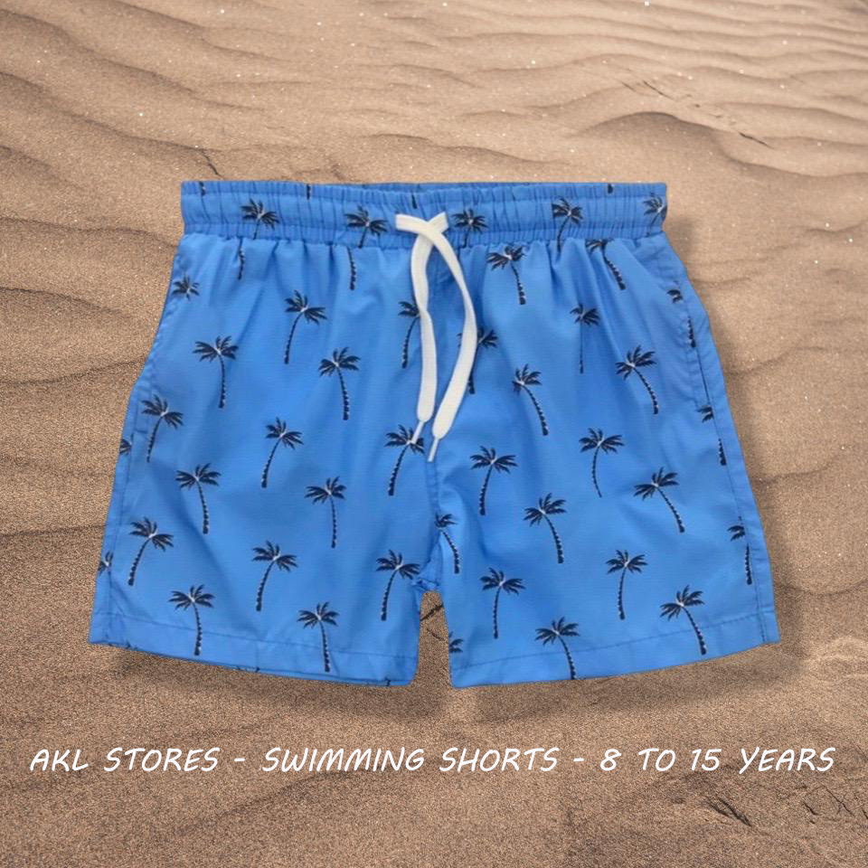 Swimming Shorts - Blue Palms