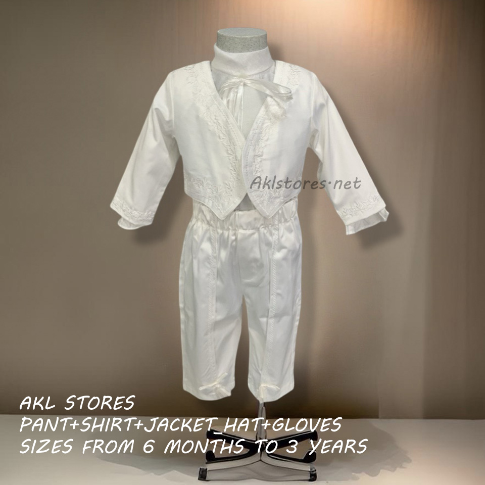 White Baptism Suit - Jacket (Shiny)