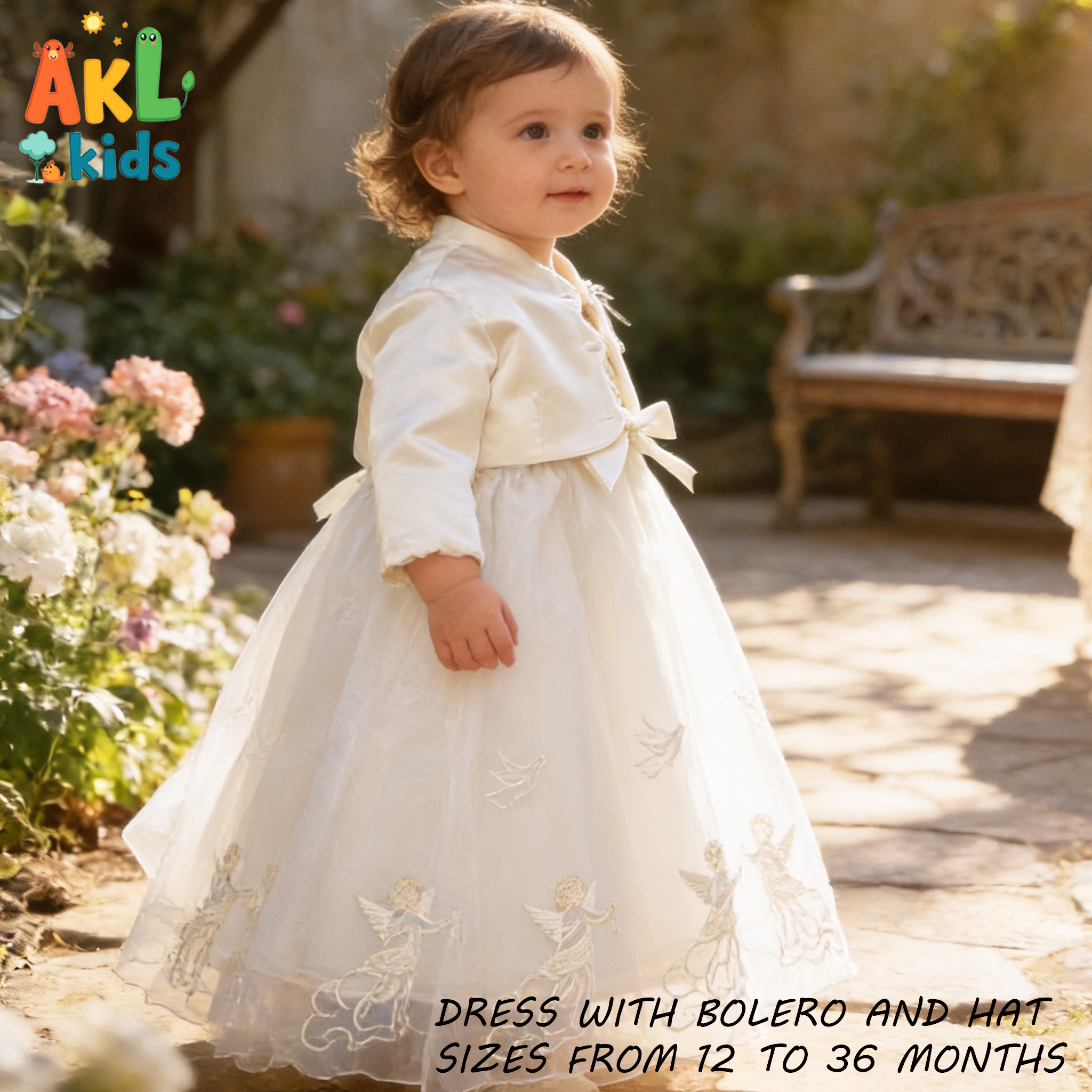 White Baptism Dress + Bolero