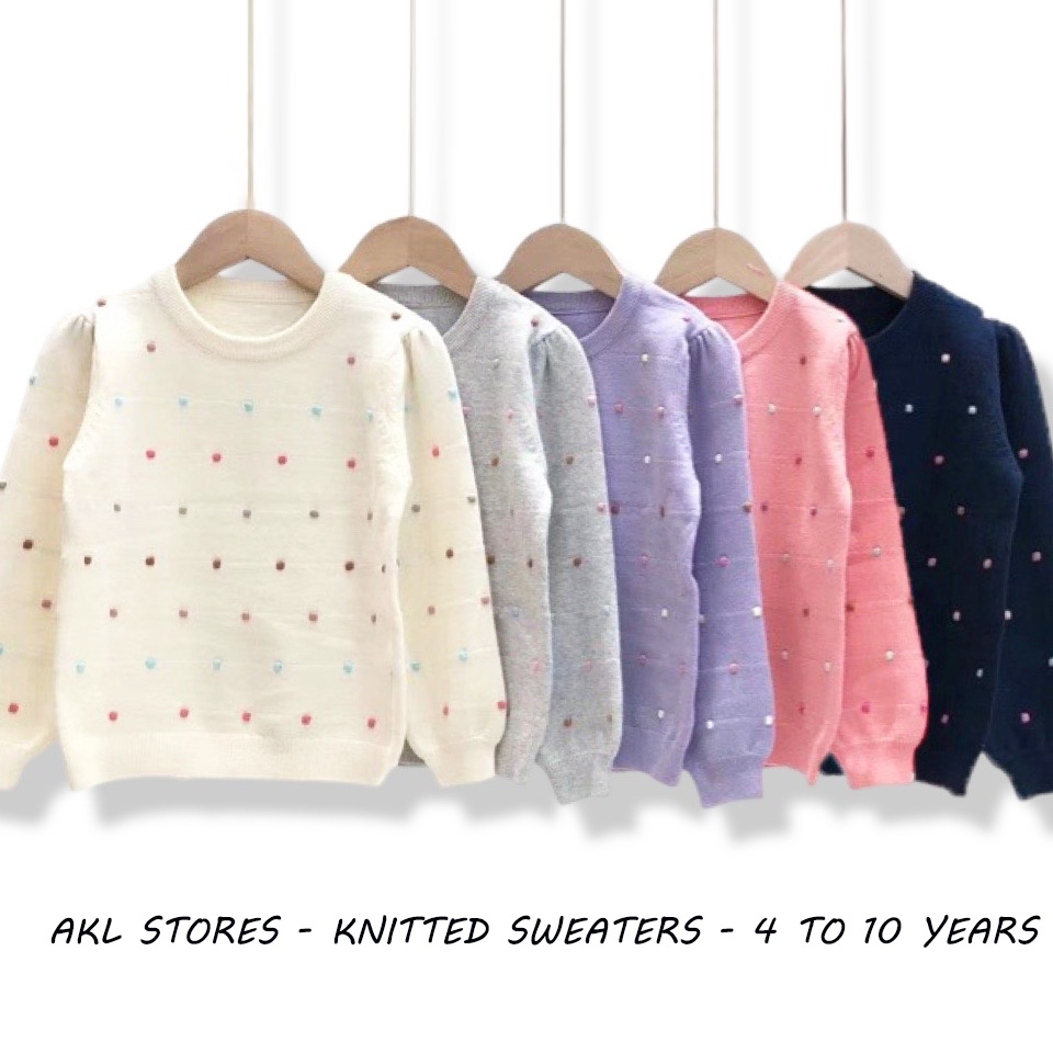 Knitted Cotton Girl's Sweater