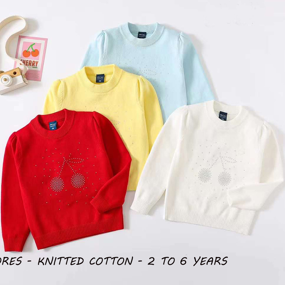 Knitted Cotton Girl's Sweater