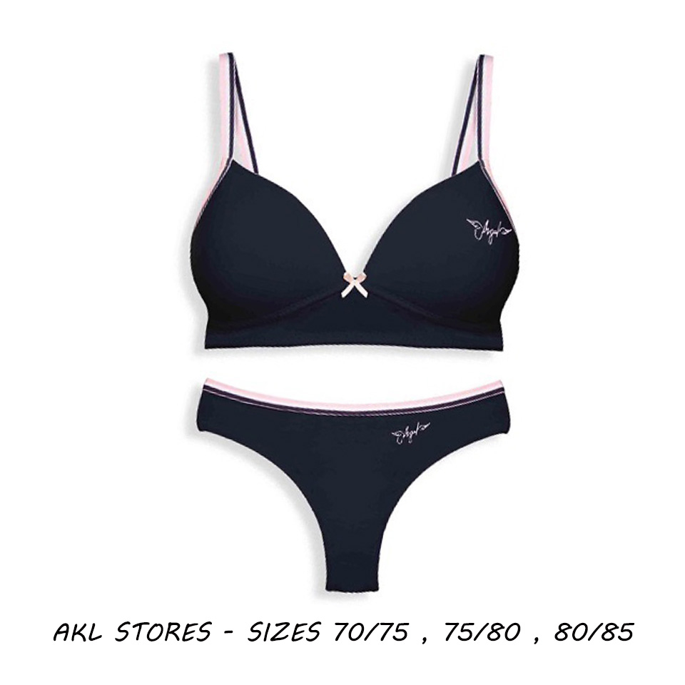 Cotton Padded Bra - Navy