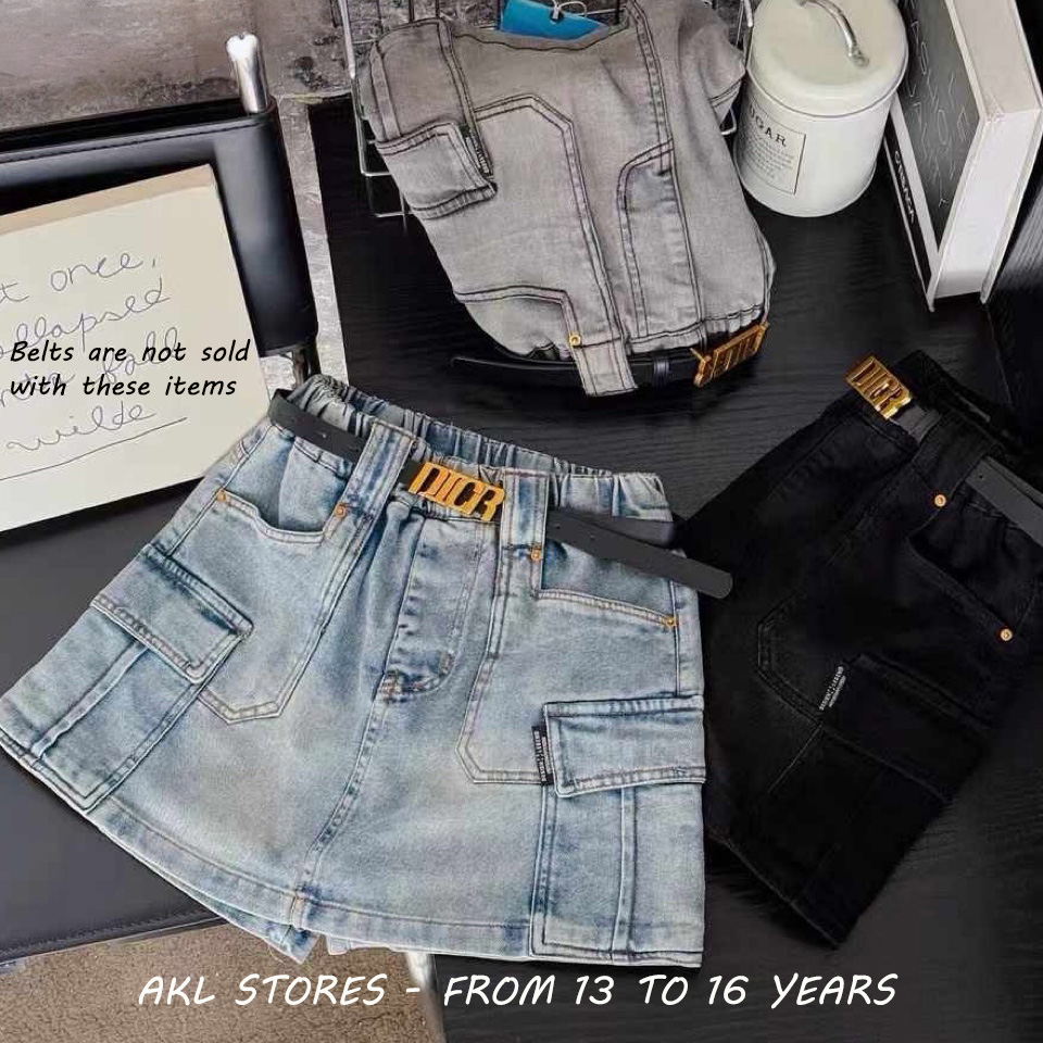 Girl's Lycra Jeans Shorts-Skirt