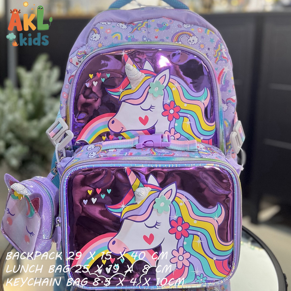 Backpack + Lunch bag+keychain bag