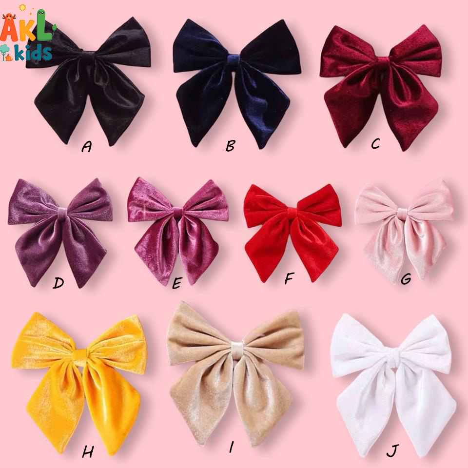 Butterfly Large Velvet Bow Hair Clip - 15cm