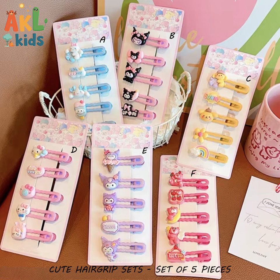 Cute Hairgrip Sets - Set of 5 pieces