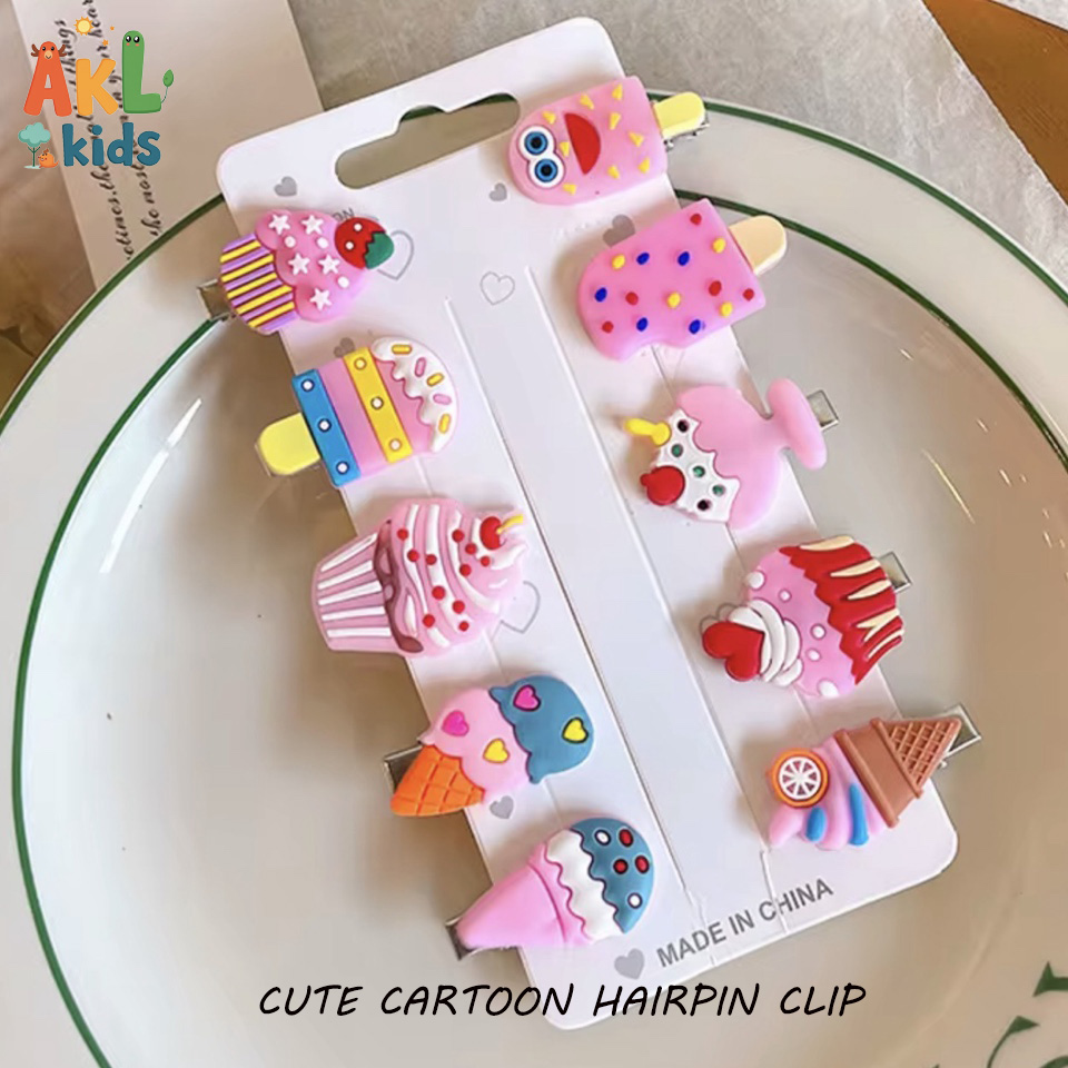 Cute Cartoon Hair Clip - Set of 10 pieces