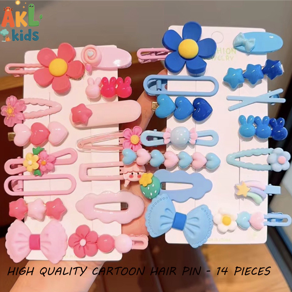 High Quality Cartoon Hair Pin - Set of 14 pieces