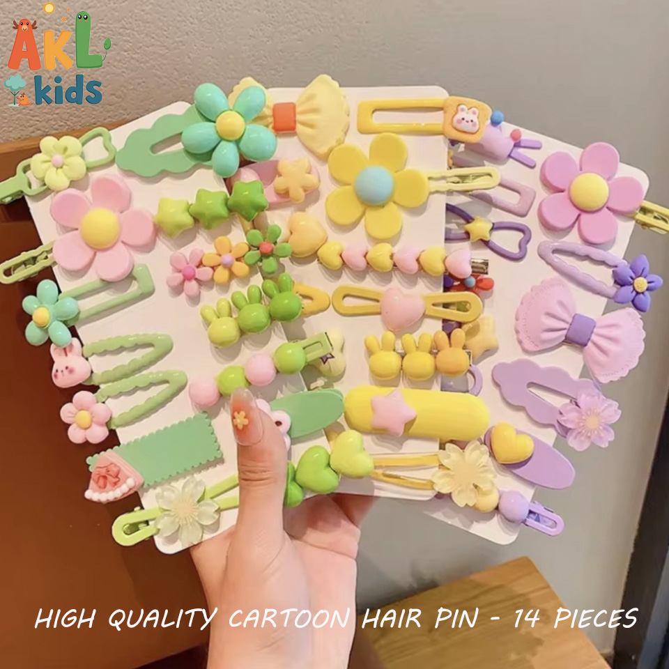 High Quality Cartoon Hair Pin - Set of 14 pieces