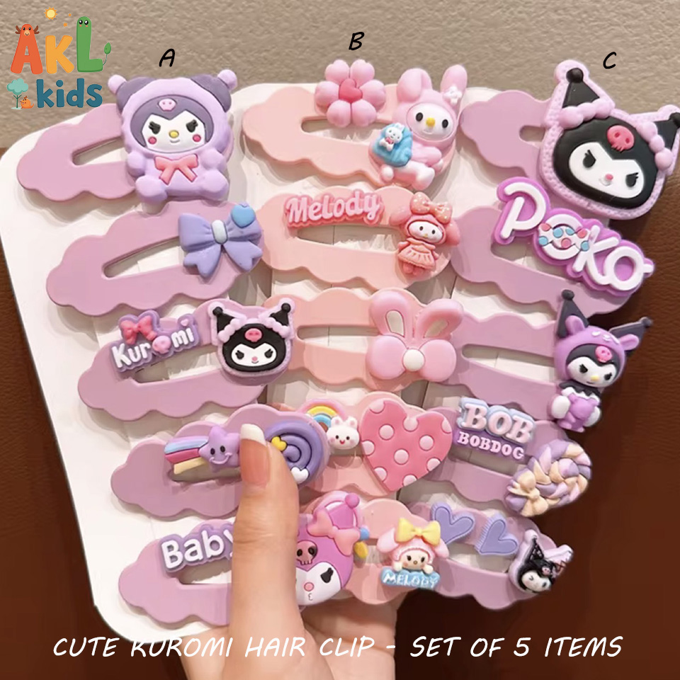 Cute Kuromi Hair Clips - Set of 5 items