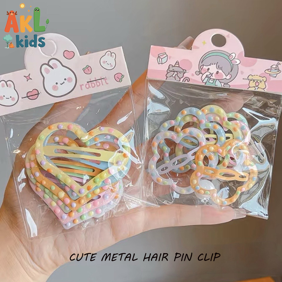 Cute Metal Hair Pin Clip - Set of 6 pieces