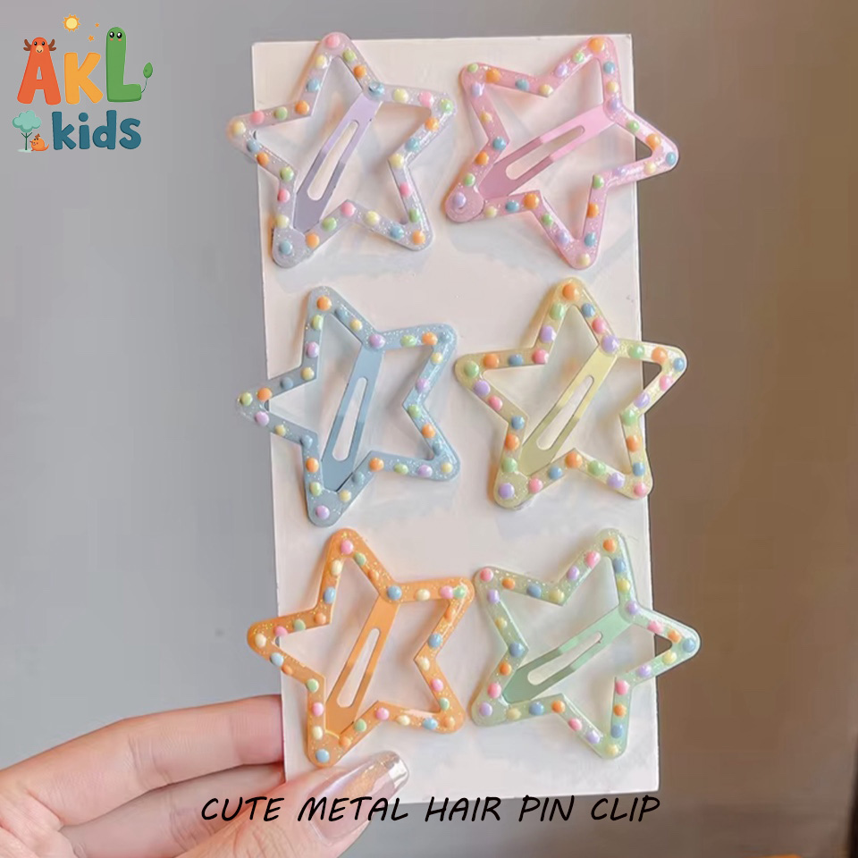 Cute Metal Hair Pin Clip - Set of 6 pieces