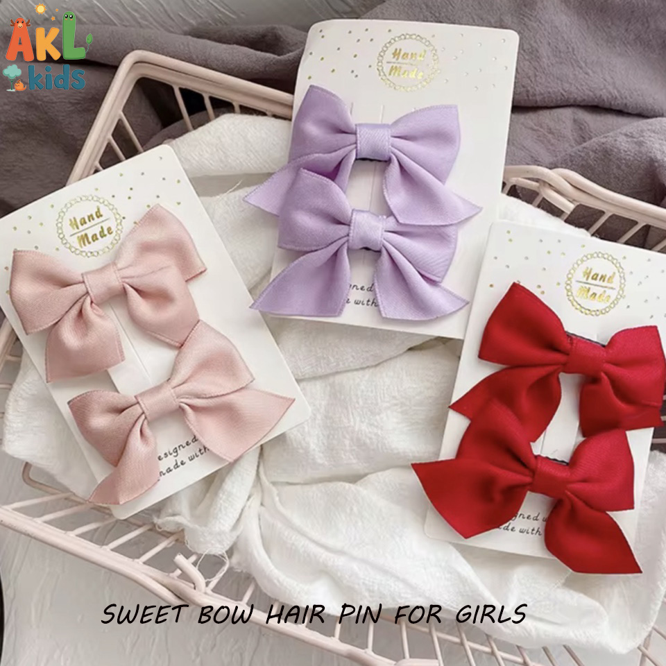 Sweet hair bow pin - Set of 2 pieces