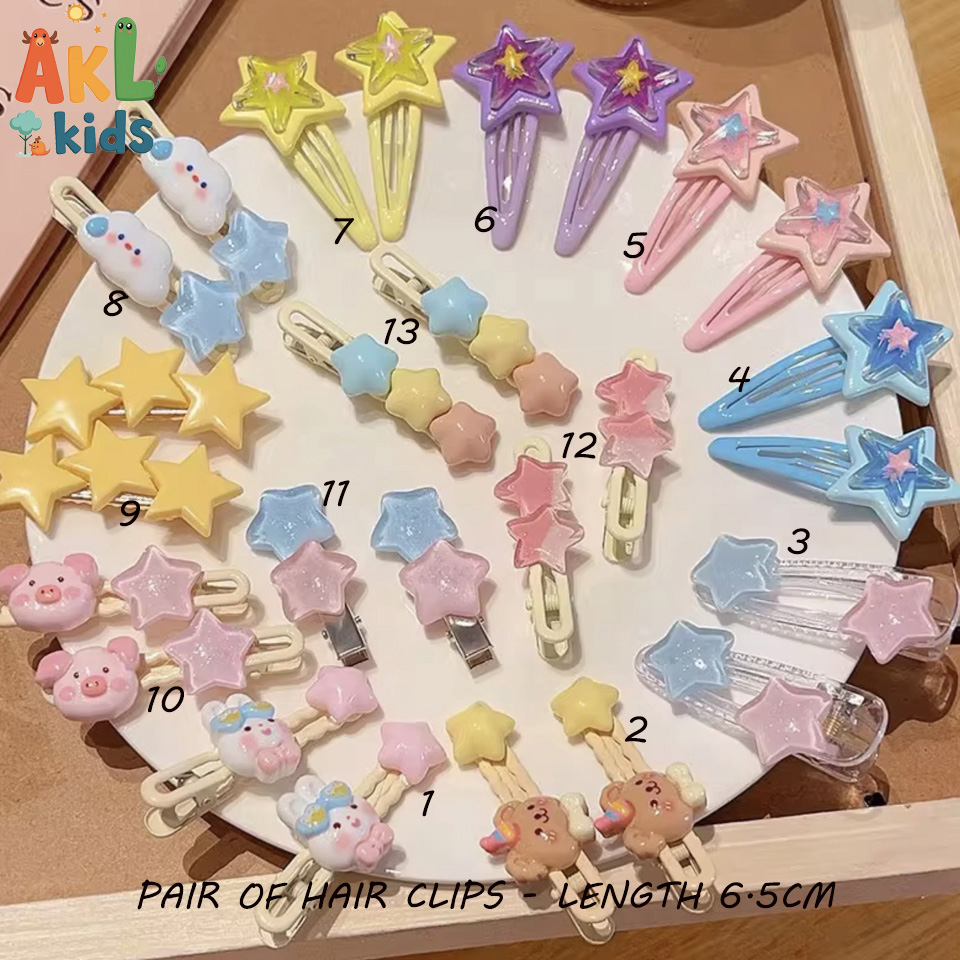 Pair of Hair Clips - Length 6.5 cm