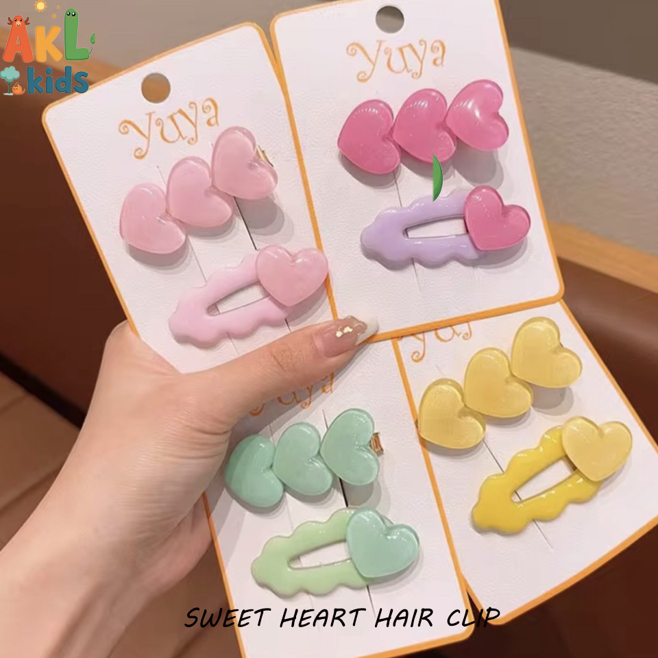 Sweet Heart Hair Clip - Set of 2 items