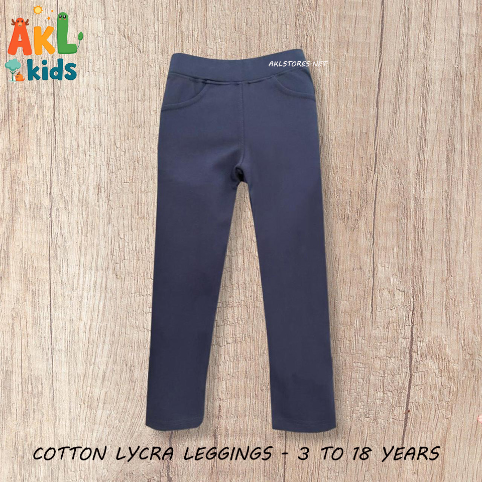 Cotton Navy Leggings for Girls