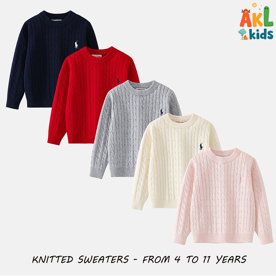 Knitted Cotton Girl's Sweater
