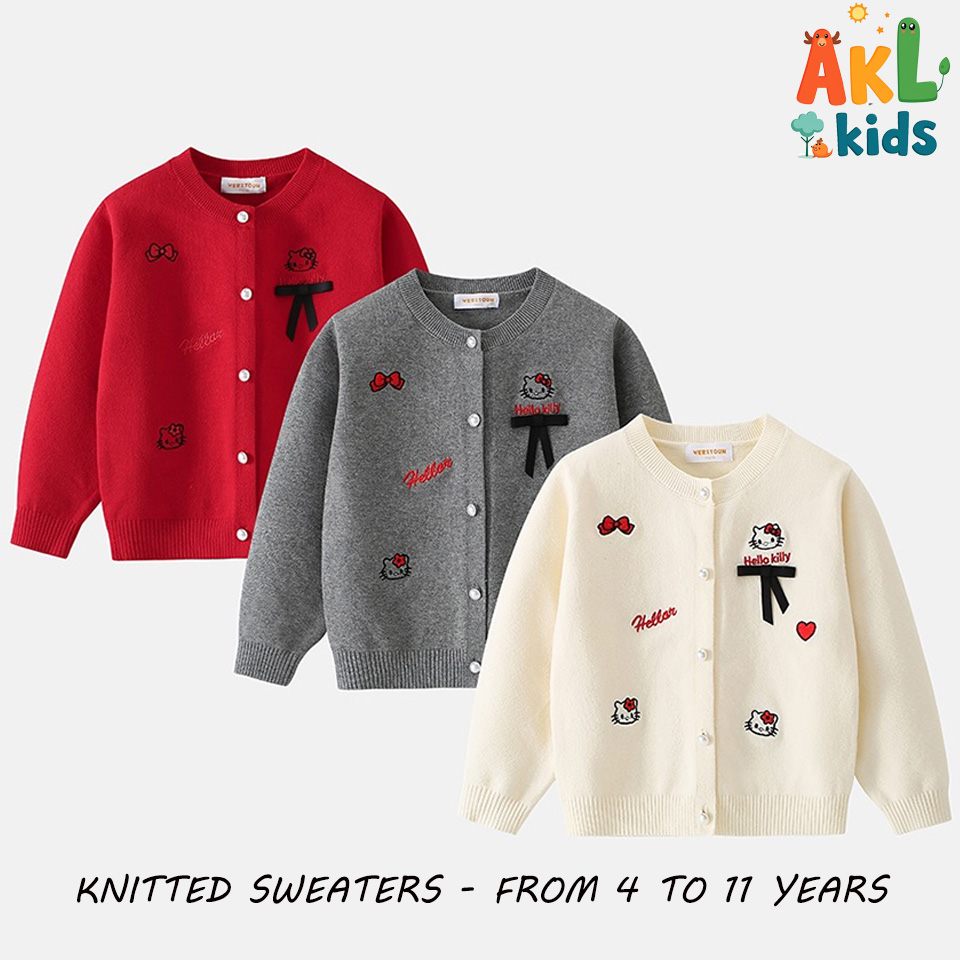 Knitted Cotton Girl's Sweater