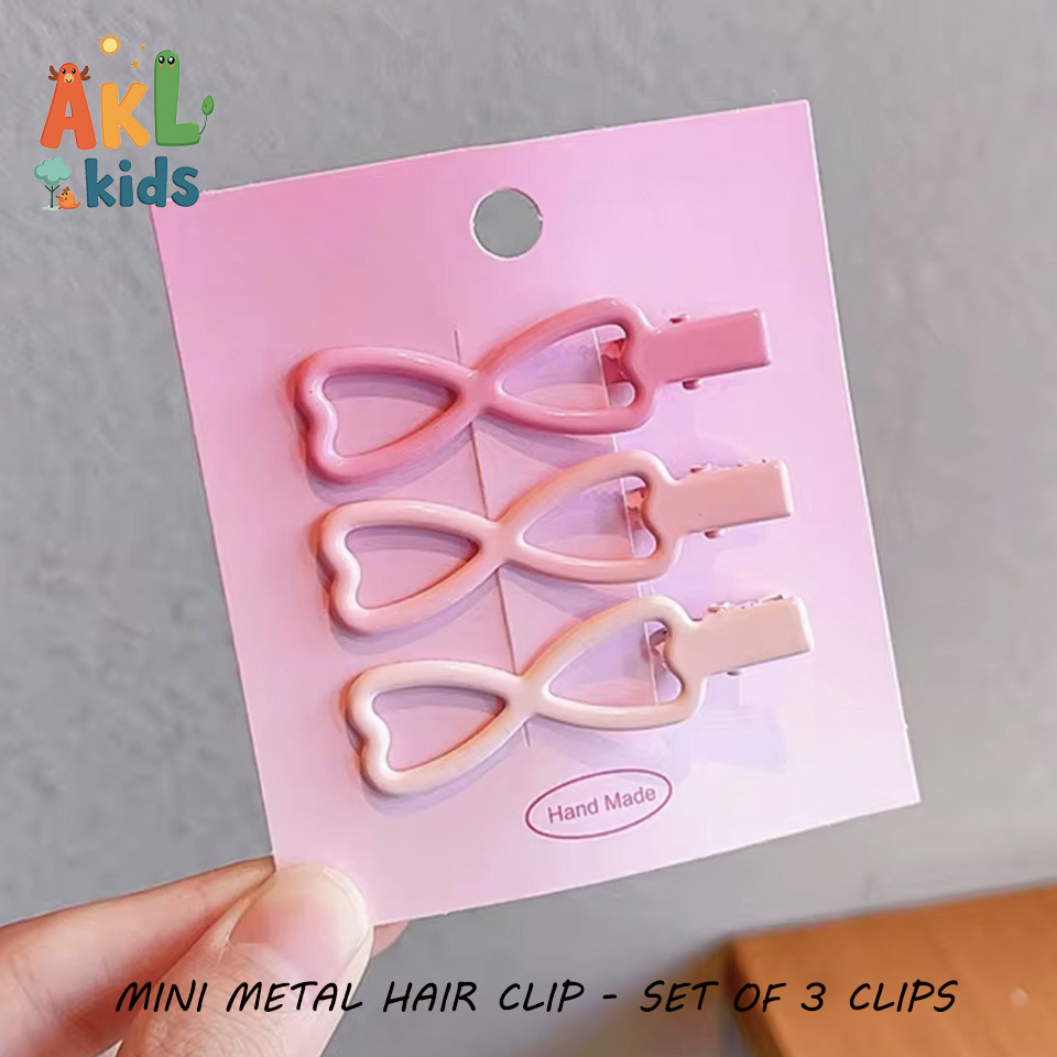 Mini Metal Hair Clip - Set of 3 clips