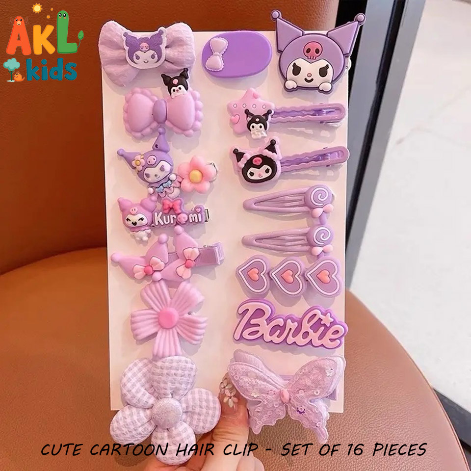 Cartoon Hair Clip  Set of 16 pieces
