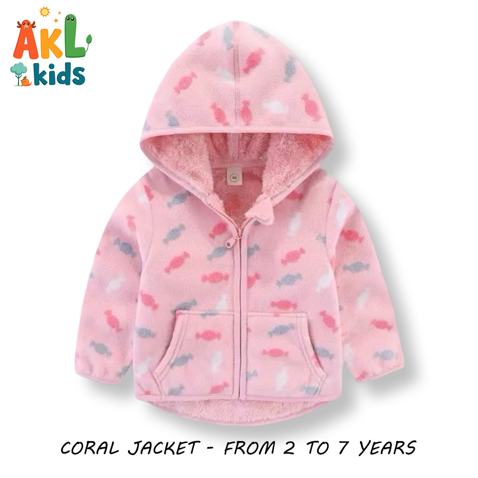 Coral Jacket with Hat