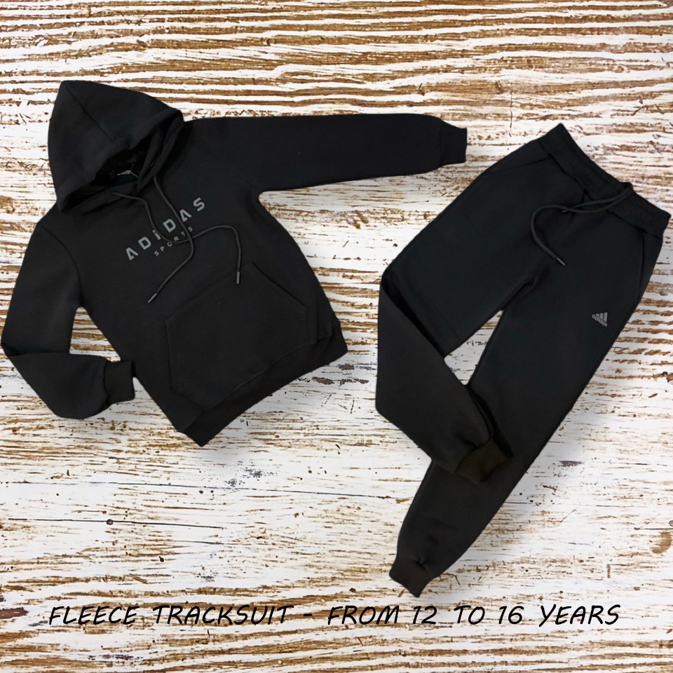 Fleece Kids Tracksuit - Black