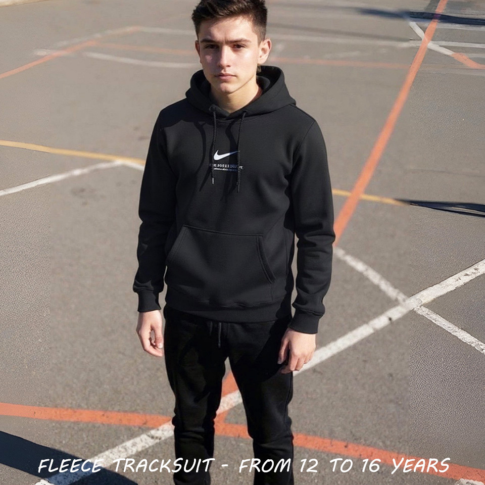 Fleece Kids Tracksuit - Black