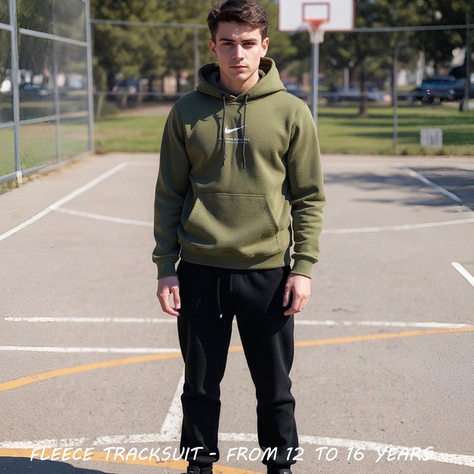 Fleece Kids Tracksuit - Olive