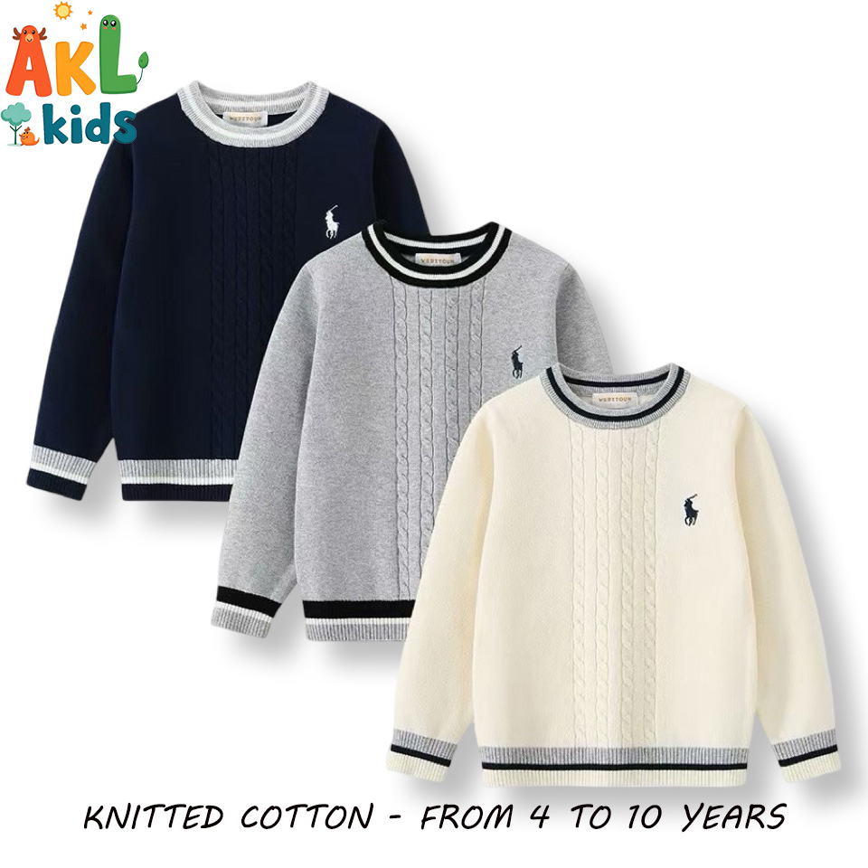 Knitted Cotton Kid's Sweater