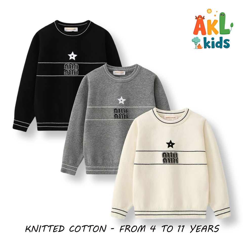 Knitted Cotton Kid's Sweater