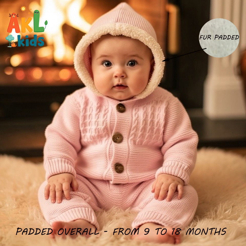 Baby Overall Fur Padded - Pink