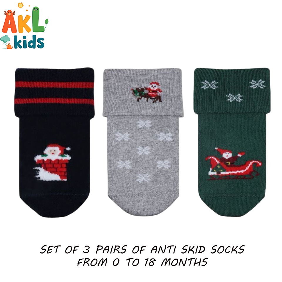 Anti Skid Socks - Set of 3 Pairs