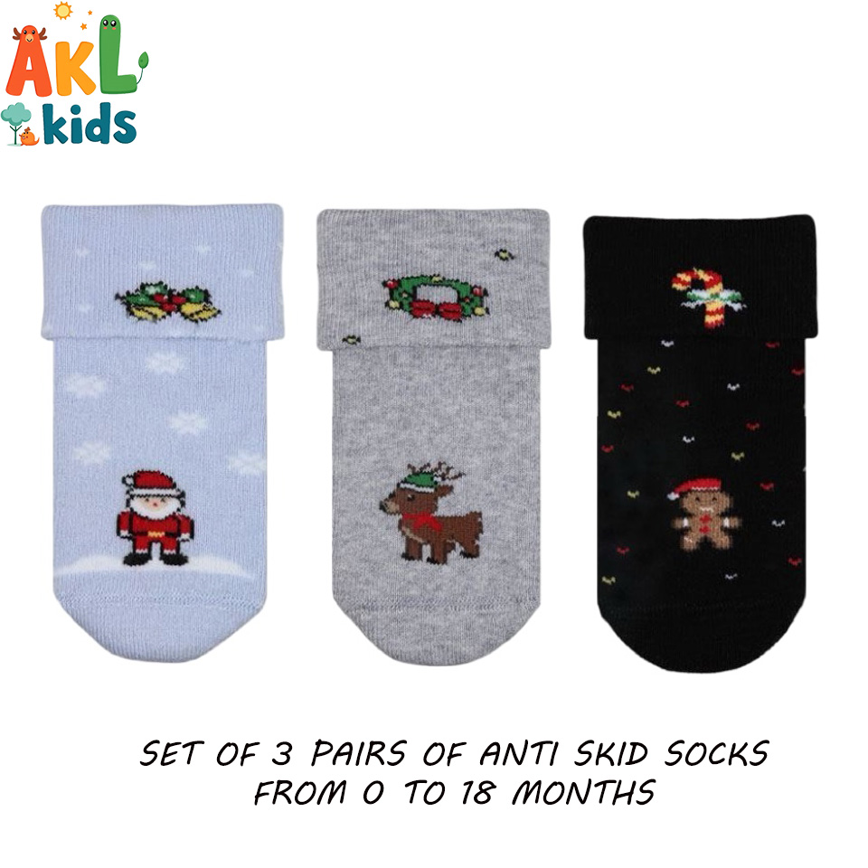 Anti Skid Socks - Set of 3 Pairs