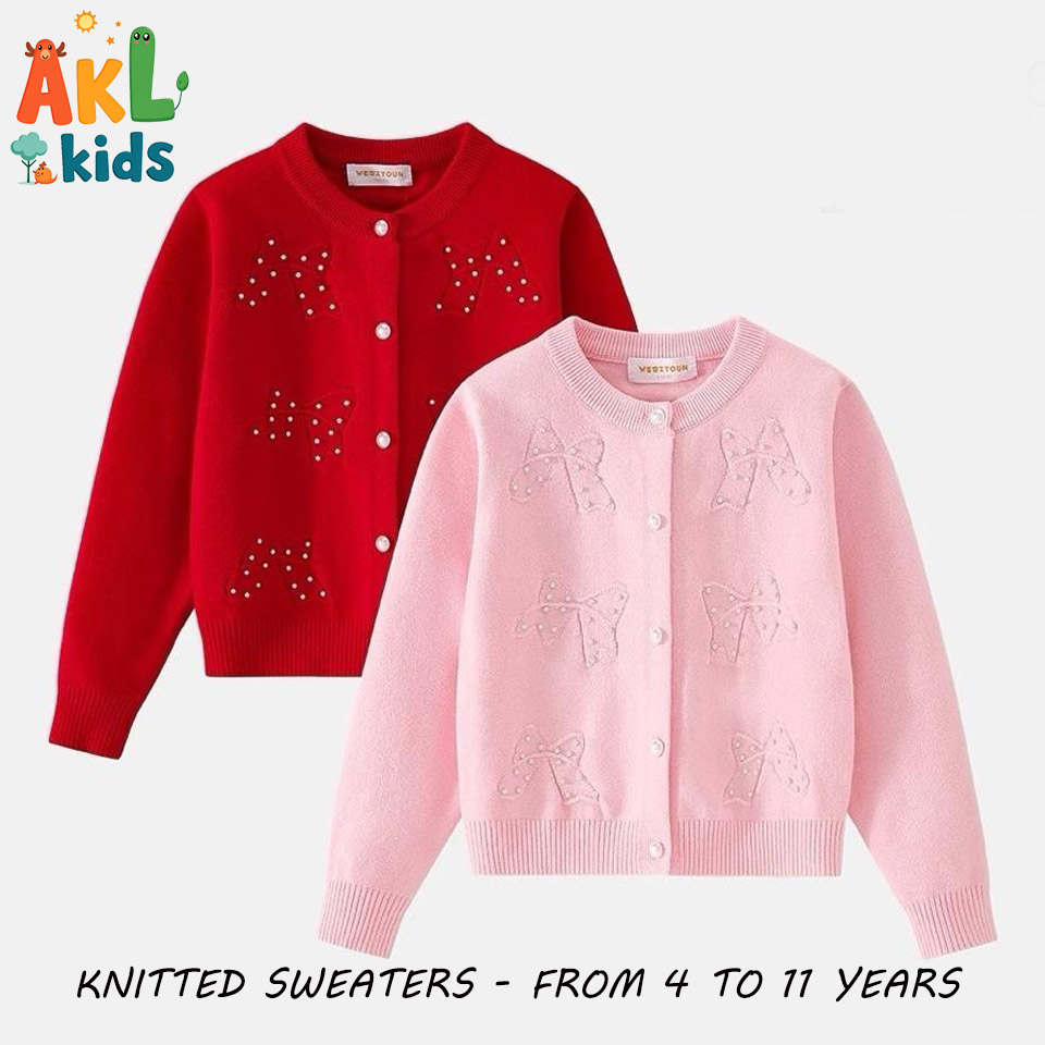 Knitted Cotton Girl's Sweater