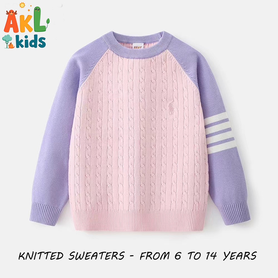 Knitted Cotton Girl's Sweater
