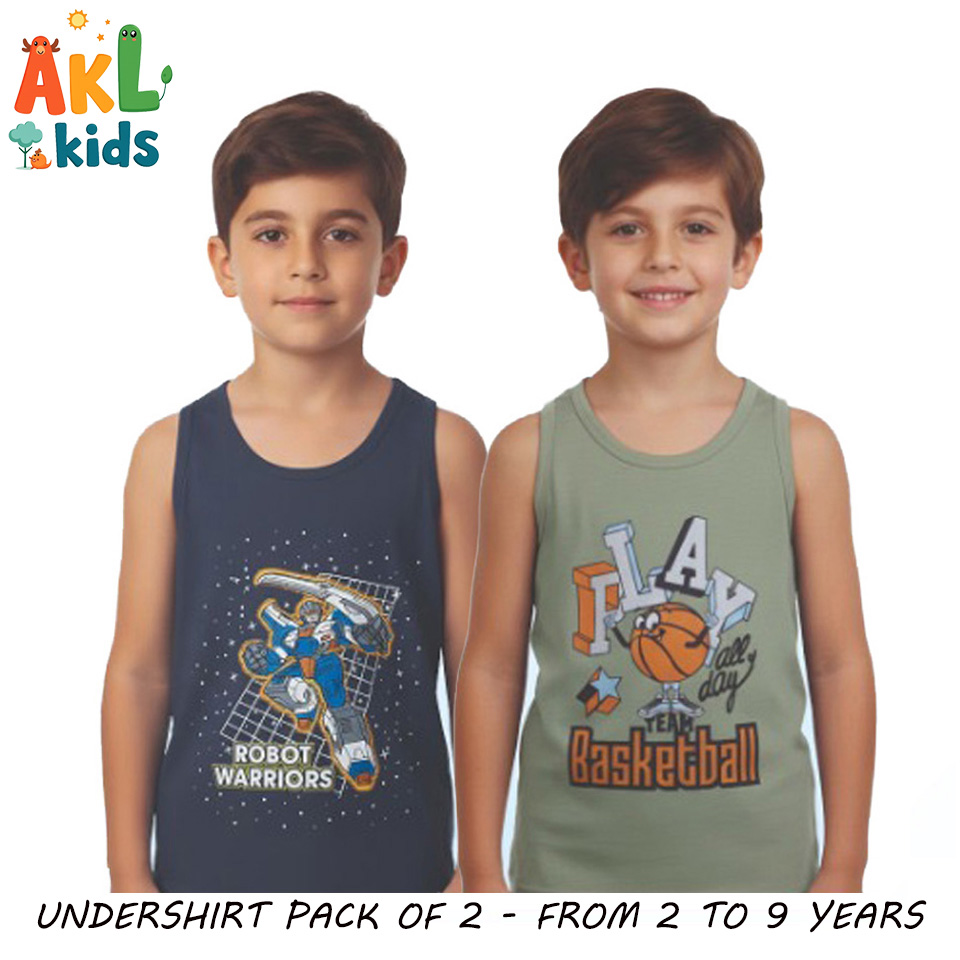 Boy Sleevless Undershirt - Pack of 2