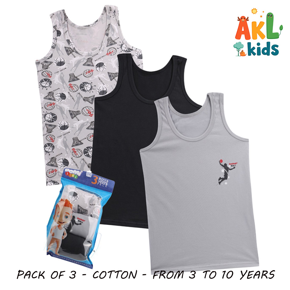 Boy Sleevless Undershirt - Pack of 3