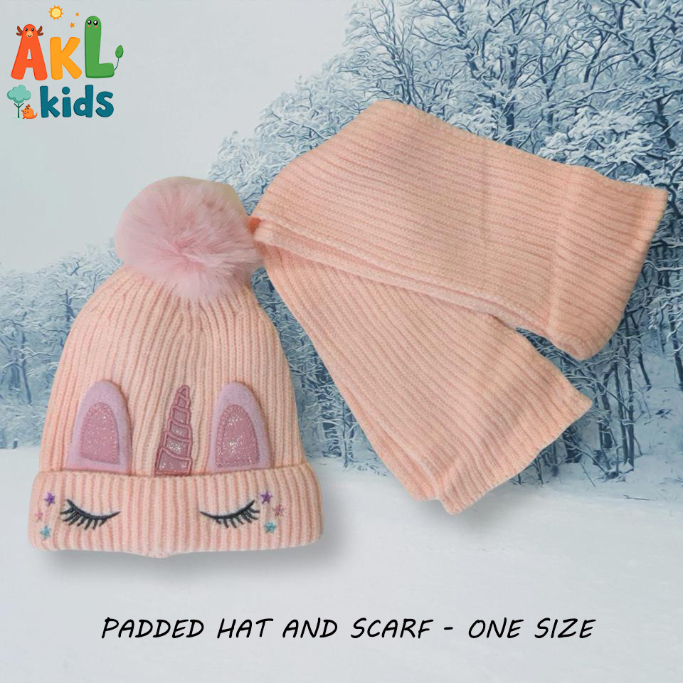 Padded Wool Hat and Scarf
