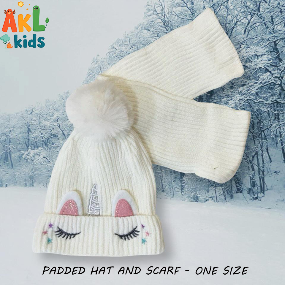 Padded Wool Hat and Scarf