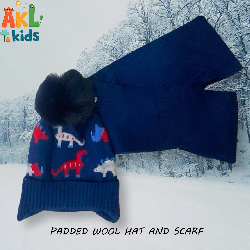 Padded Wool Hat and Scarf