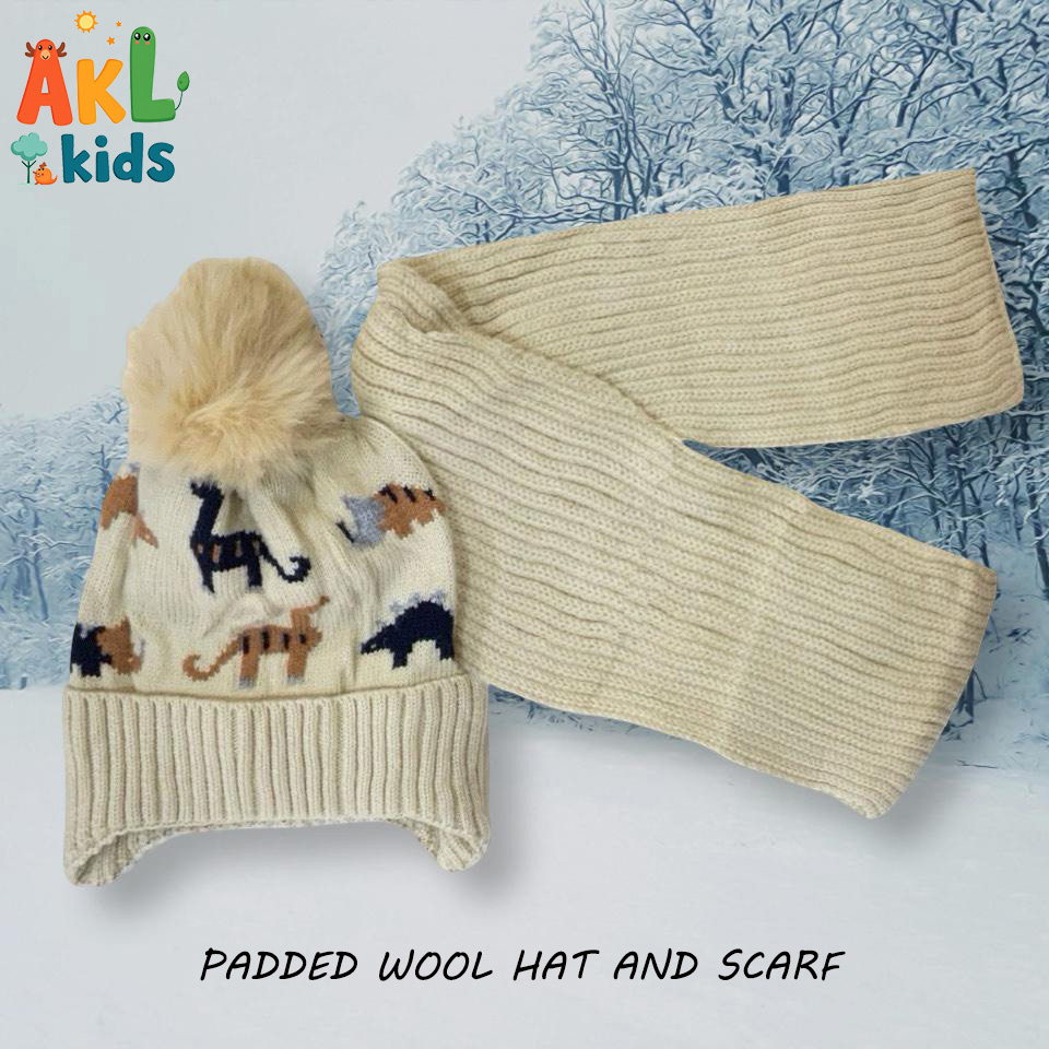 Padded Wool Hat and Scarf