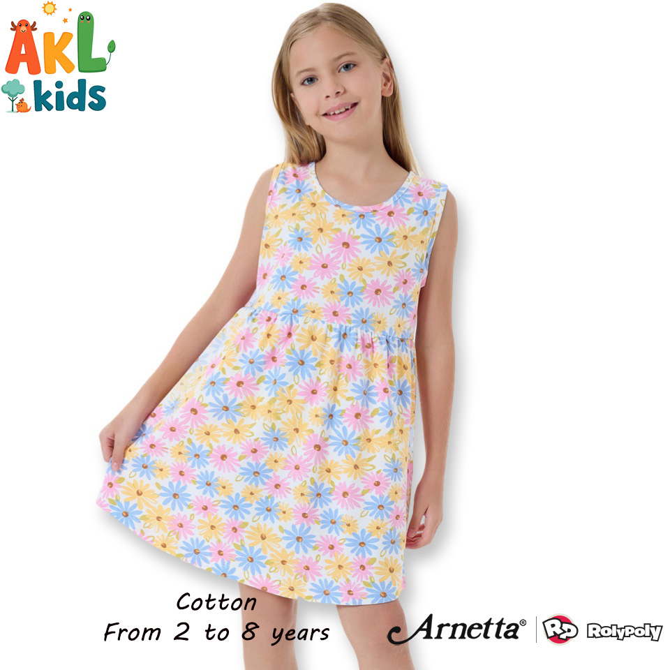 Cotton Dress Colorful Flowers