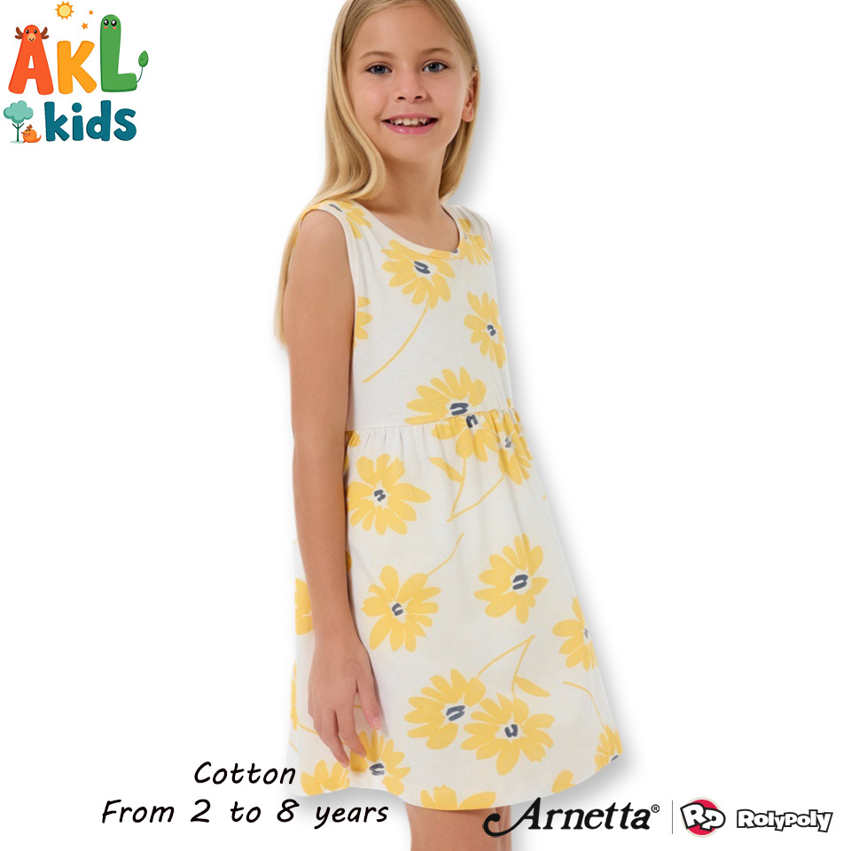 Cotton Dress Yellow Flowers