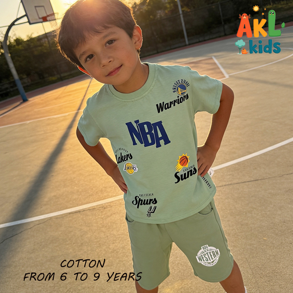 Cotton Set - Aqua Tshirt + Short