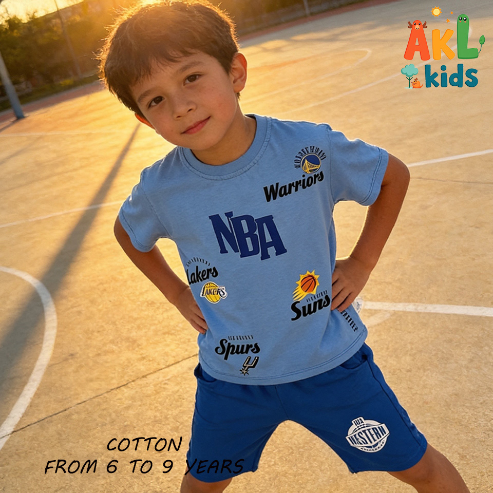 Cotton Set - Blue Tshirt + Short