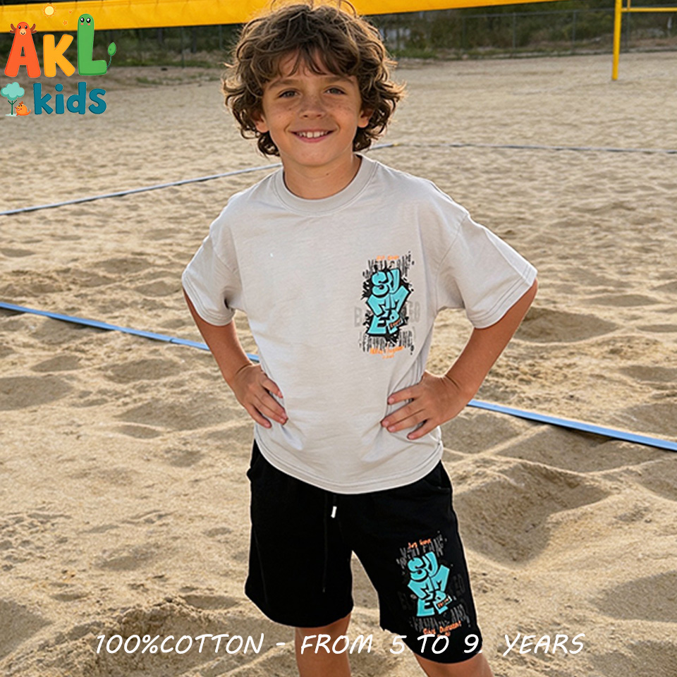 Cotton Set - Green Tshirt + Black Short