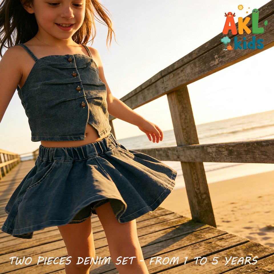 Girl's Casual Denim Set