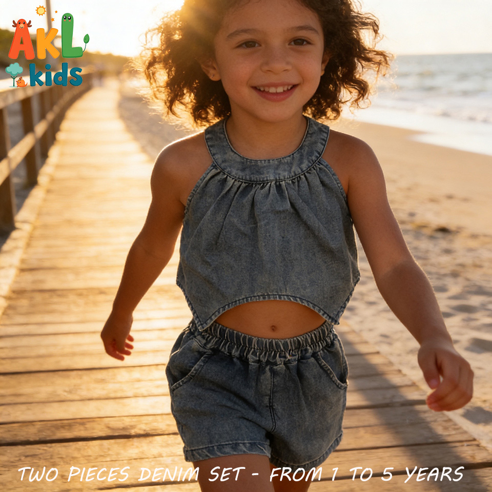Girl's Casual Denim Set