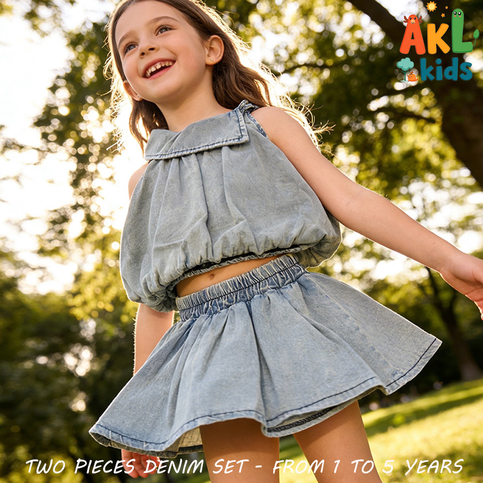 Girl's Casual Denim Set